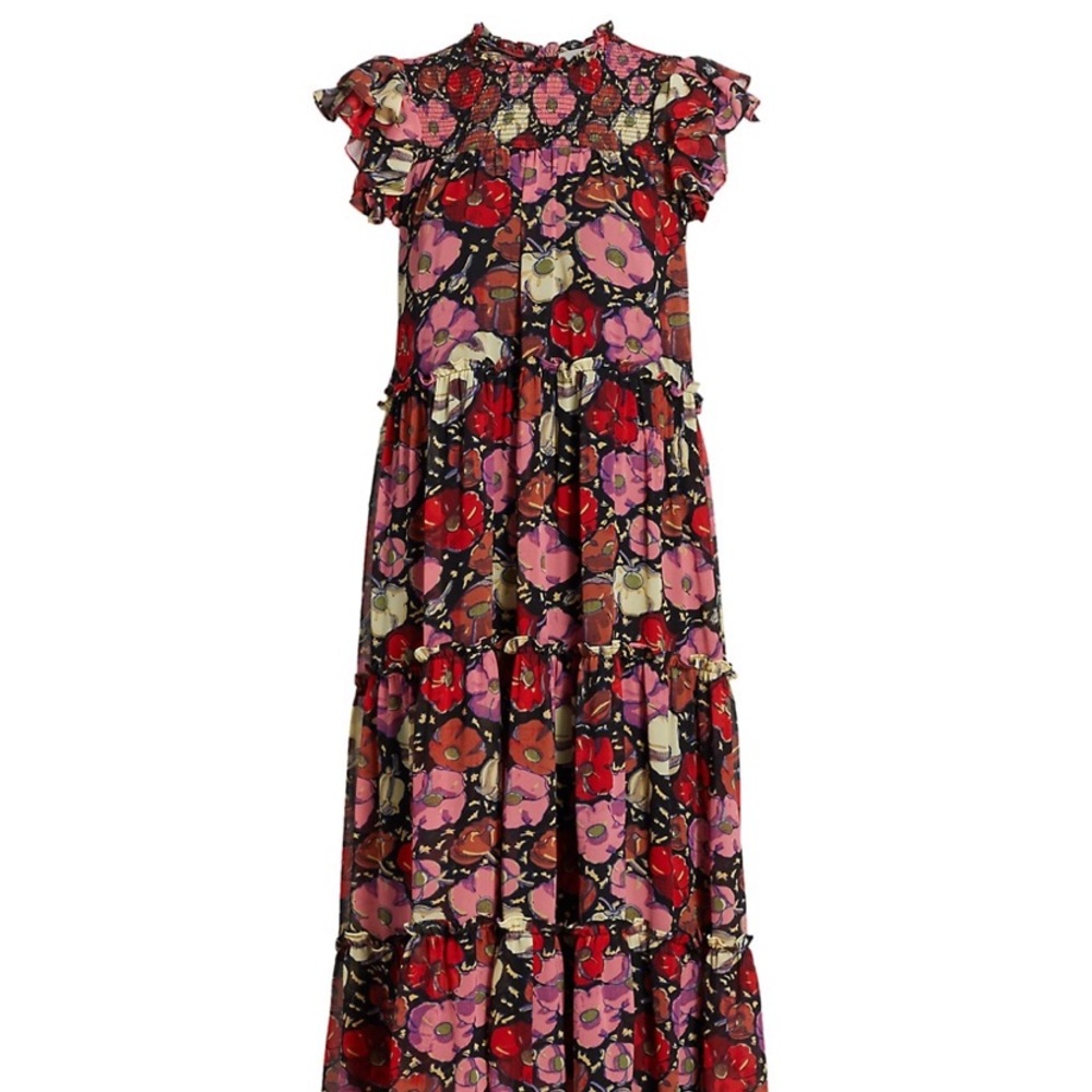 Cinq a sept floral dress in maraschino - Picture 3 of 6